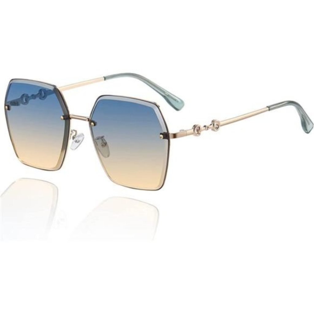 Sunglasses For Women Men Uv400 Metal Sun Glasses Gradient Green